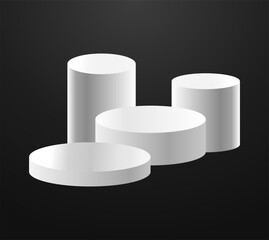 White podium circle 3d Empty stage, product platform background, Vector illustration