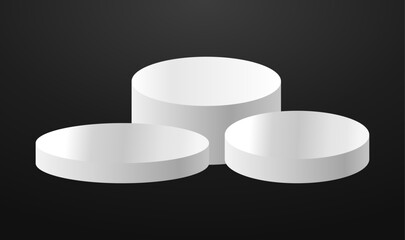 White podium circle 3d Empty stage, product platform background, Vector illustration