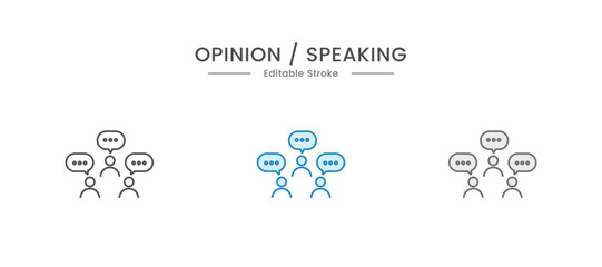 Speaking icon set. Communication icons collection. Containing discussion, speech bubble, talking, consultation and conversation icon vector illustration.
