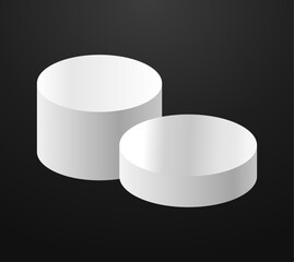White podium circle 3d Empty stage, product platform background, Vector illustration