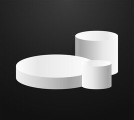 White podium circle 3d Empty stage, product platform background, Vector illustration