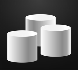 White podium circle 3d Empty stage, product platform background, Vector illustration