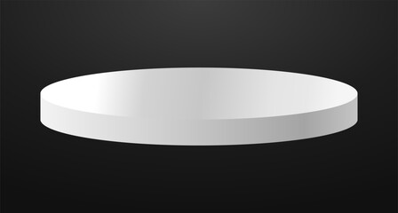 White podium circle 3d Empty stage, product platform background, Vector illustration