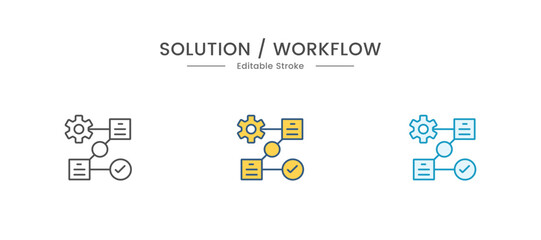 Solution icon set. Strategy and challenge symbol vector illustration.