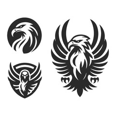 Eagle logo flat vector icon illustration