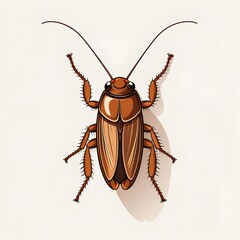Top-Down View Cockroach Graphic with Smooth Edges