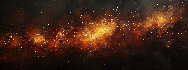 Fototapeta premium Fiery cosmic nebula with orange and red hues.