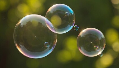 Joyful bubbles float gracefully in a sunlit garden, capturing the essence of childhood wonder. Generative AI