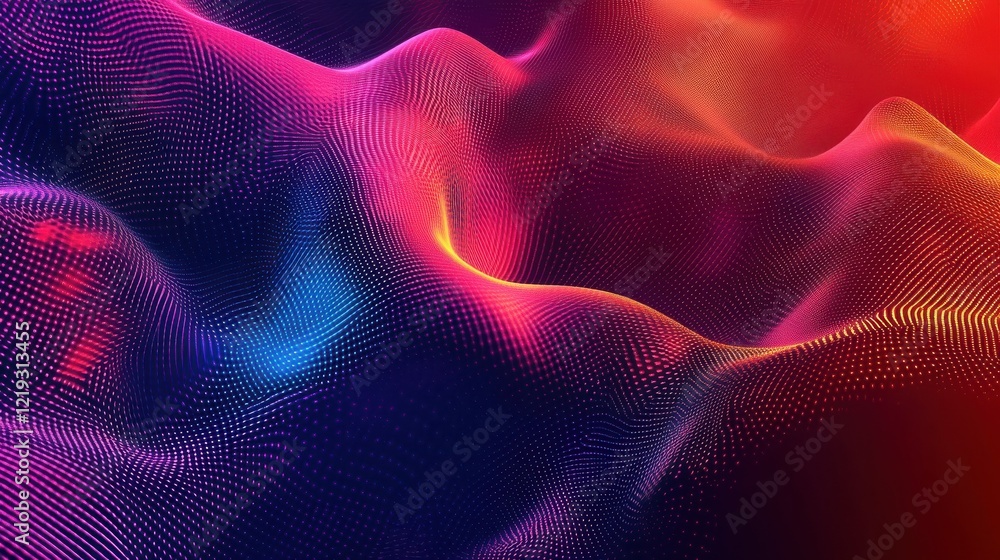 Poster abstract cyber space environment background. digital particles grid virtual reality. graphic concept