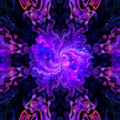 Fototapeta premium Vibrant Cosmic Swirl - Abstract Galaxy Art