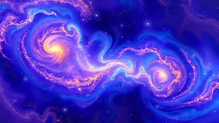 Obraz premium Cosmic Odyssey: Vibrant Galaxy Motif in Deep Space