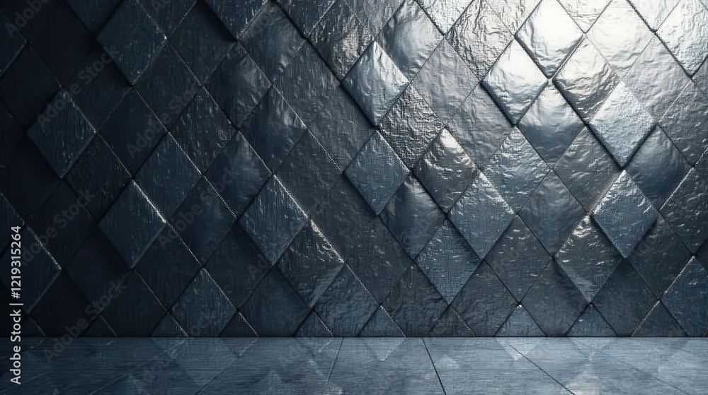 Poster dark gray diamond pattern wall and floor background
