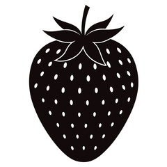 strawberry Silhouette on white background