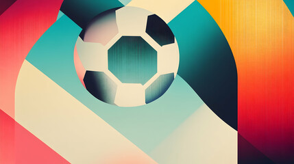 Obraz premium Soccer ball abstract art, vibrant background, dynamic motion, sports graphic design