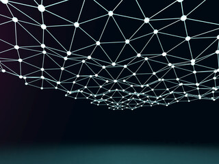 規則的に広がるネットワークの3Dイラストレーション