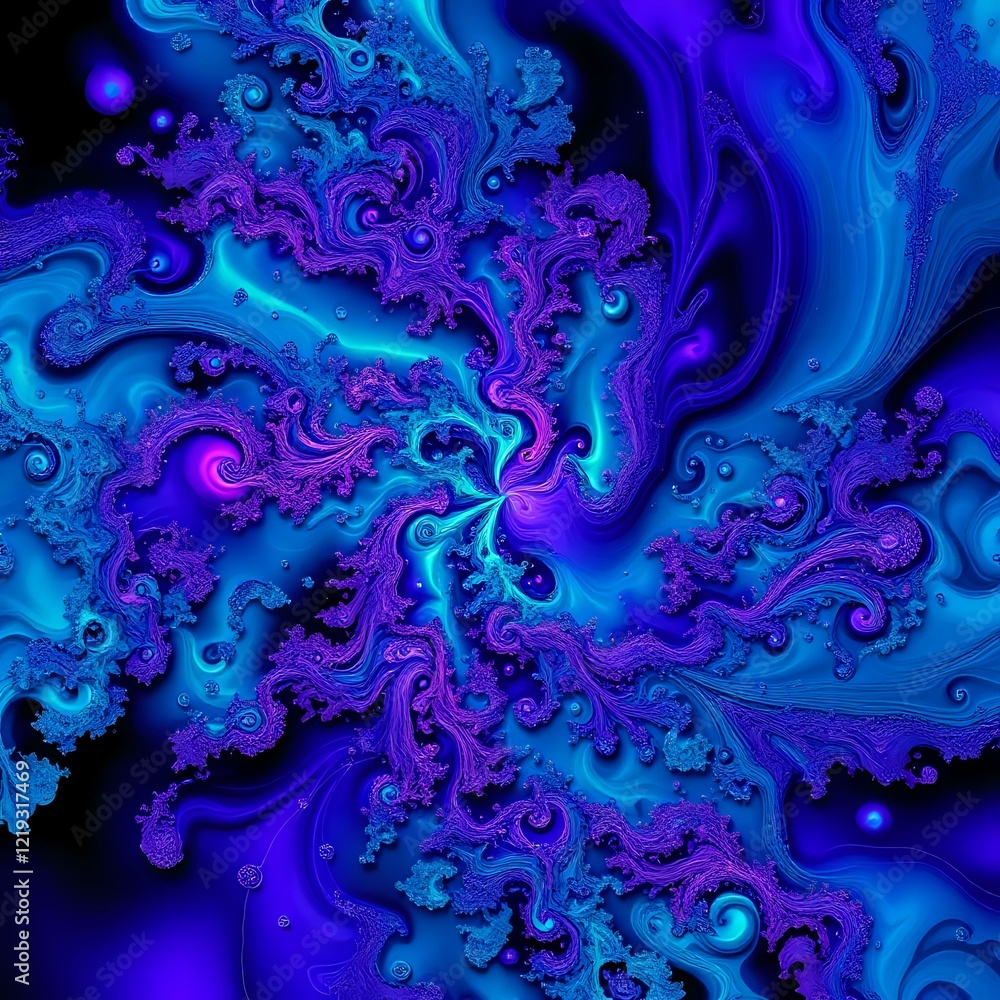 Poster cosmic vortex - mandelbrot set inspired abstract art