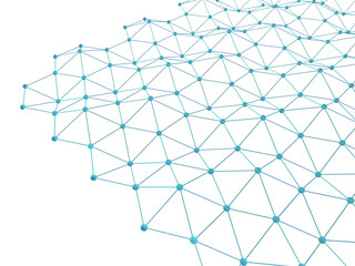 規則的に広がるネットワークの3Dイラストレーション
