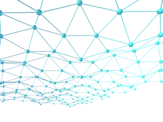 規則的に広がるネットワークの3Dイラストレーション