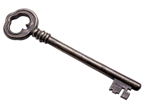 Isolated Antique Metal Key