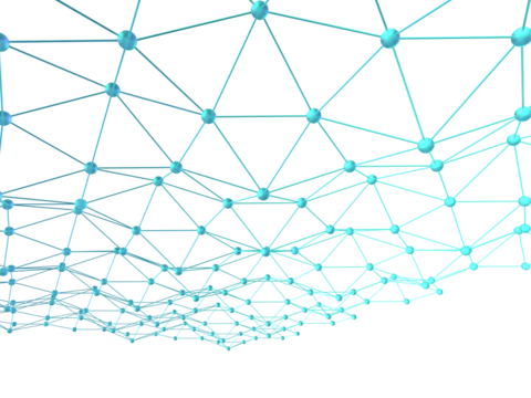 規則的に広がるネットワークの3Dイラストレーション