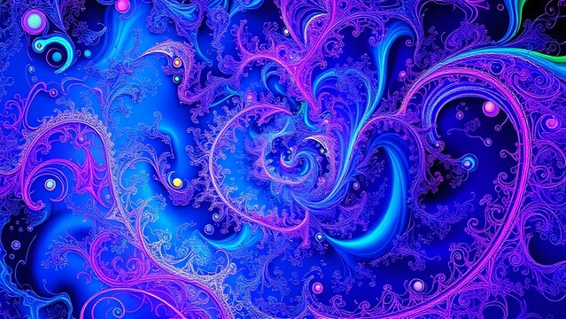 Hypnotic Dreamscape: Vibrant Abstract Artwork with Swirling Patterns