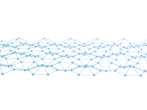 規則的に広がるネットワークの3Dイラストレーション