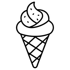 Elegant Line Art of Ice Cream Cones