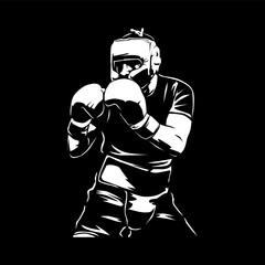 boxer workout in vector silhouette style