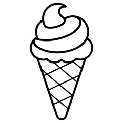 Elegant Line Art of Ice Cream Cones
