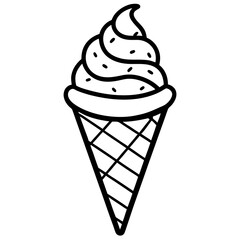 Elegant Line Art of Ice Cream Cones