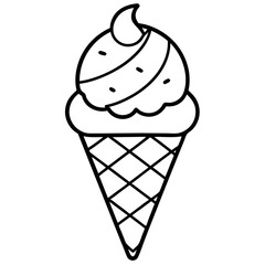 Elegant Line Art of Ice Cream Cones