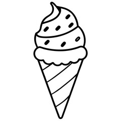 Elegant Line Art of Ice Cream Cones