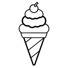 Elegant Line Art of Ice Cream Cones