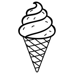 Elegant Line Art of Ice Cream Cones