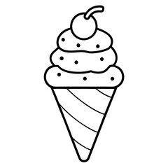 Elegant Line Art of Ice Cream Cones