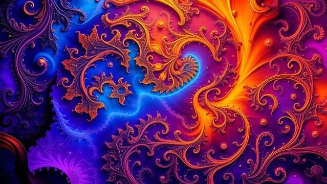 Hypnotic Chaos: Vibrant Abstract Julia Set Art