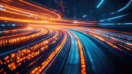 Obraz premium Abstract image of dynamic light trails depicting motion,