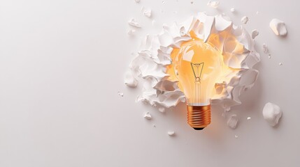 Brain, lightbulb and business team solving problem. Innovative solution, problem-solving and crisis management concept on white background. Header or footer banner template with copy space.