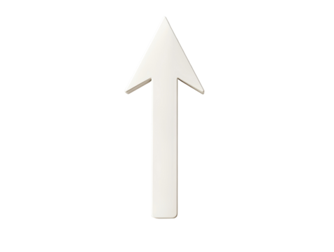 Isolated White Arrow Pointing Up