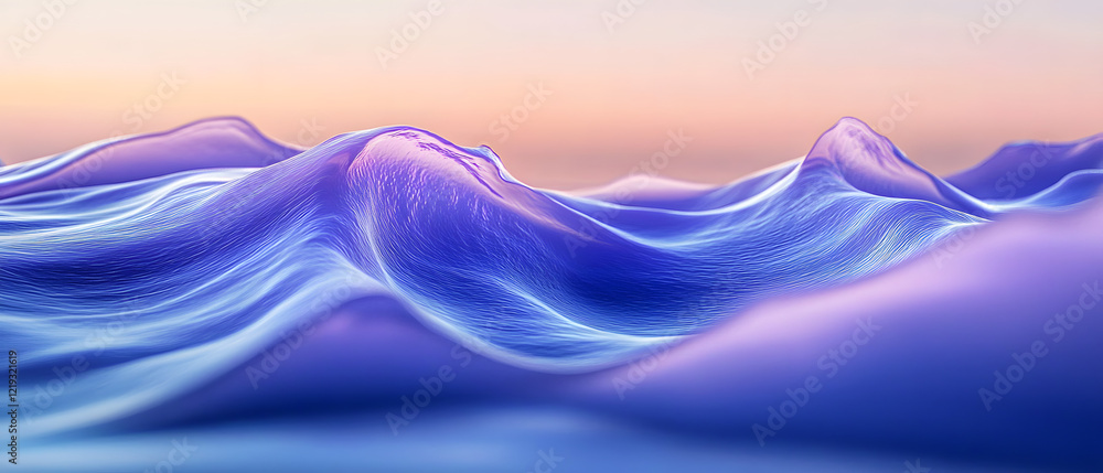 Aufkleber abstract blue and purple wave patterns on a gradient background