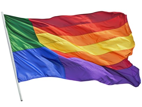Isolated Rainbow Pride Flag Waving - Powered by Adobe