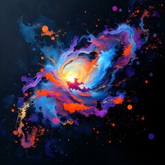 Cosmic Explosion of Color - Vibrant Nebula Wallpaper