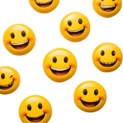 Happy Yellow Emojis Seamless Pattern Bright Smiling Faces Digital Background Design Illustration 3d 