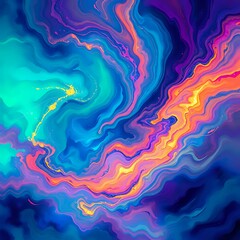 Cosmic Galaxy Explosion - Vibrant Aurora Borealis Night Sky