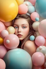 Obraz premium Creative abstract love portrayed in a playful, colorful setting.