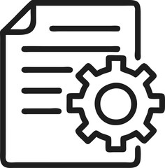 Data management system vector icon for documentation, file handling, customization, and folder manage. Outline icon.
