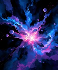 Cosmic Supernovae Explosion - Abstract Digital Artwork