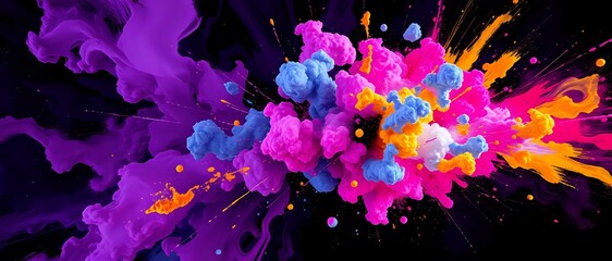 Cosmic Explosion - Vibrant Abstract Cityscape