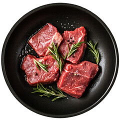 raw beef steak with vegetables