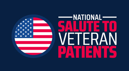 National Salute to Veteran Patients background banner or poster design template. observed every year in February. Holiday concept. Use to any Template, card, poster, placard, template.